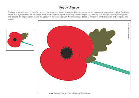 Poppy printable jigsaw Poppy printable jigsaw