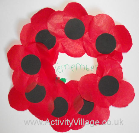 Poppy wreath craft