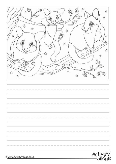 Possum Scene Story Paper