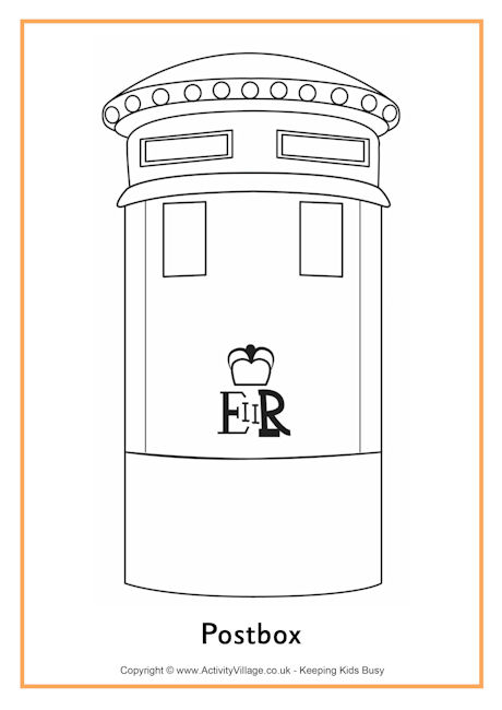Postbox Colouring page