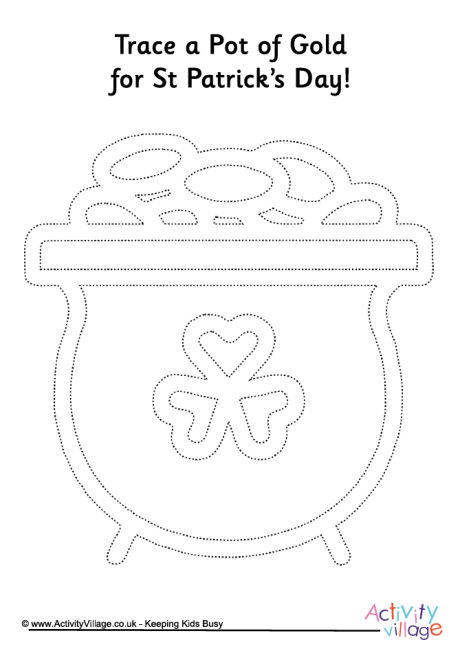 Pot of gold tracing page