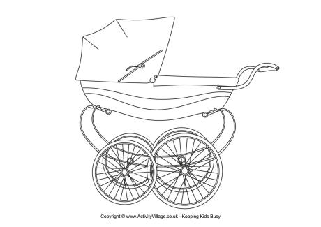 Pram colouring page