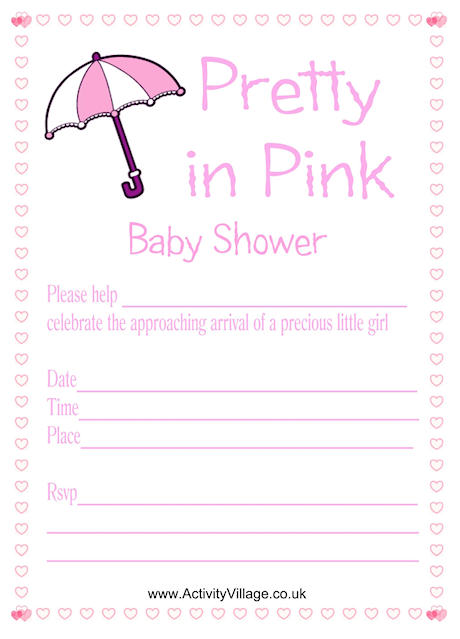 Pretty in Pink - Baby shower invitation