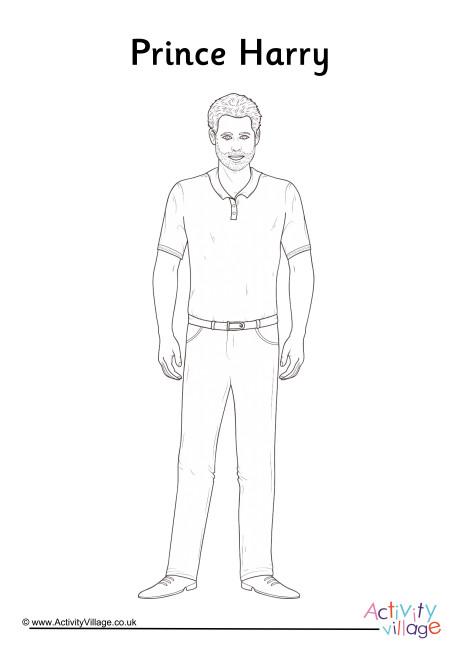 Prince Harry Colouring Page 2