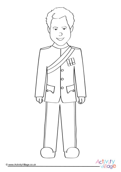 Prince Harry Colouring Page 3