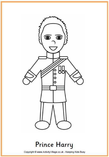Prince Harry colouring page