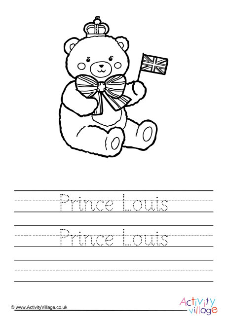 Prince Louis handwriting worksheet