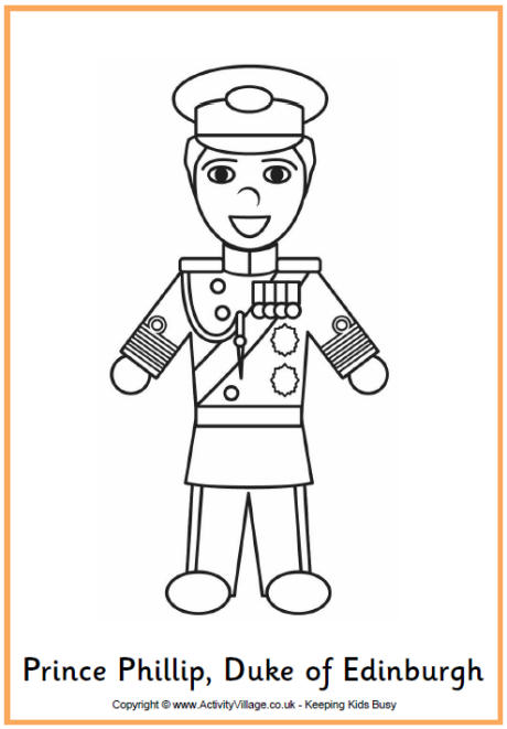 Prince Philip colouring page
