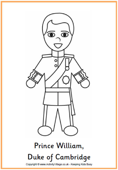 Prince William colouring page