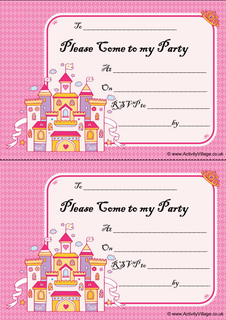 Princess Party Invitations Princess Party Invitations