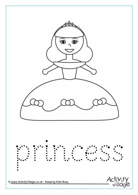 Princess word tracing