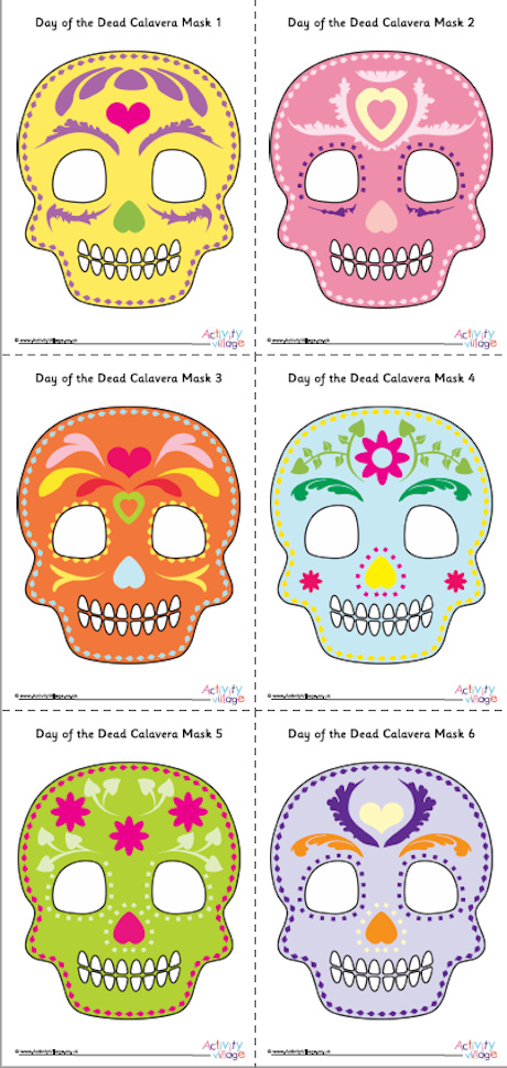 Printable day of the dead calavera masks Printable day of the dead calavera masks