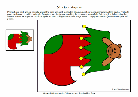 Christmas stocking printable jigsaw 2 Christmas stocking printable jigsaw 2