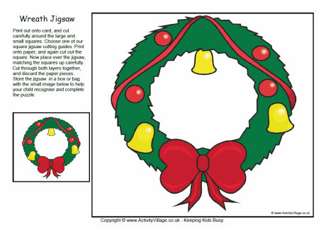 Christmas wreath jigsaw Christmas wreath jigsaw