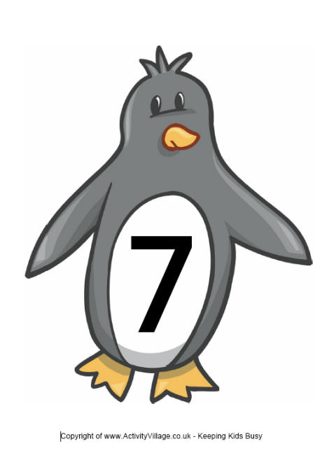 Printable penguin number posters