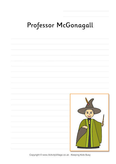 Professor McGonagall writing page
