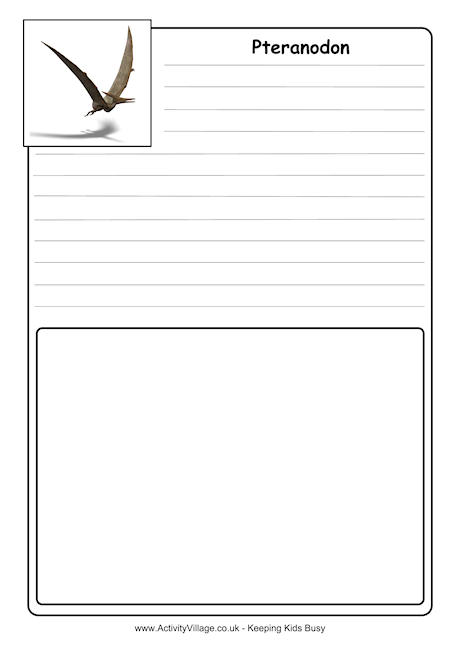 Pteranodon notebooking page