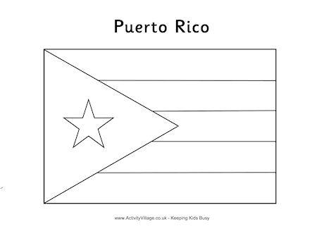Puerto Rico Flag Colouring Page