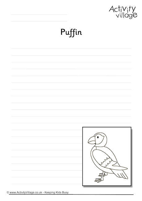 Puffin Writing Page