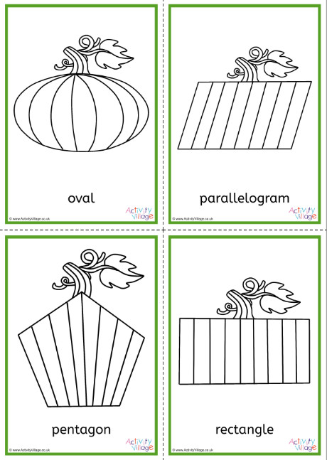 Pumpkin 2d shapes colouring pages Pumpkin 2d shapes colouring pages