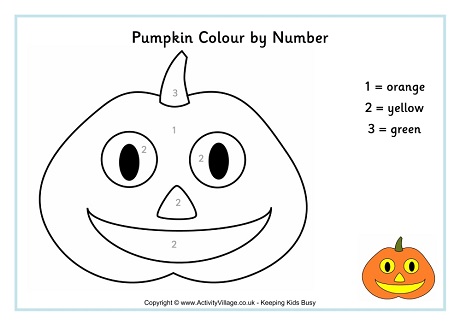 Pumpkin colour by number 