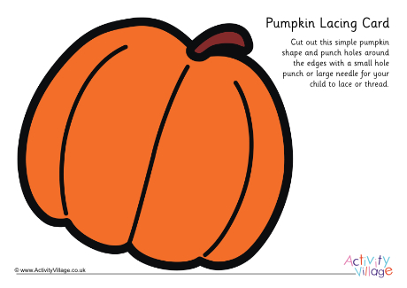 Pumpkin lacing card 2 Pumpkin lacing card 2