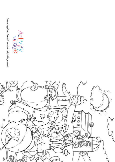 Pumpkin Patch Colouring Card
