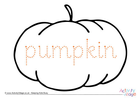 Pumpkin word tracing page