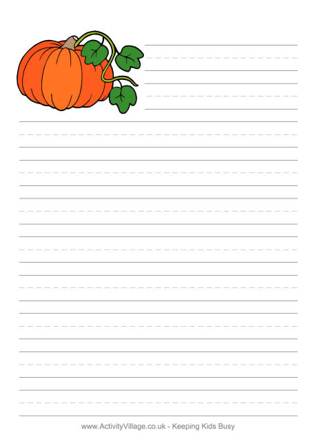 Free Printable Pumpkin Stationery
