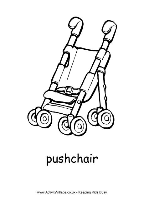 Pushchair colouring page