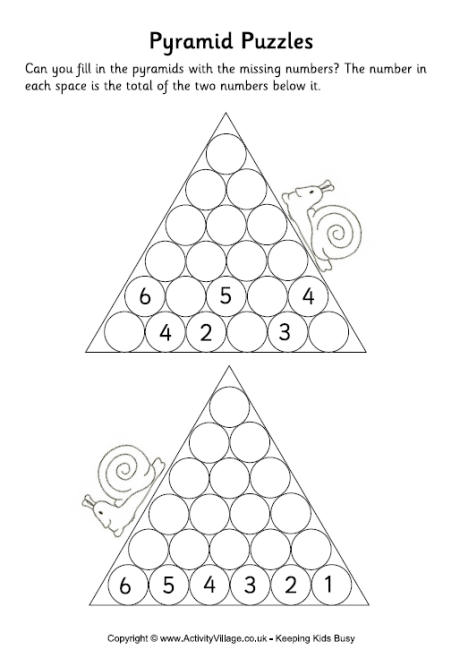 Pyramid puzzles difficult 1