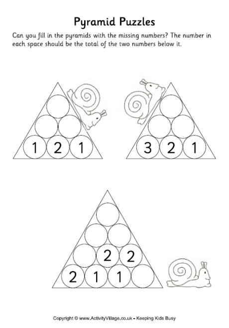 Pyramid puzzles easy 1