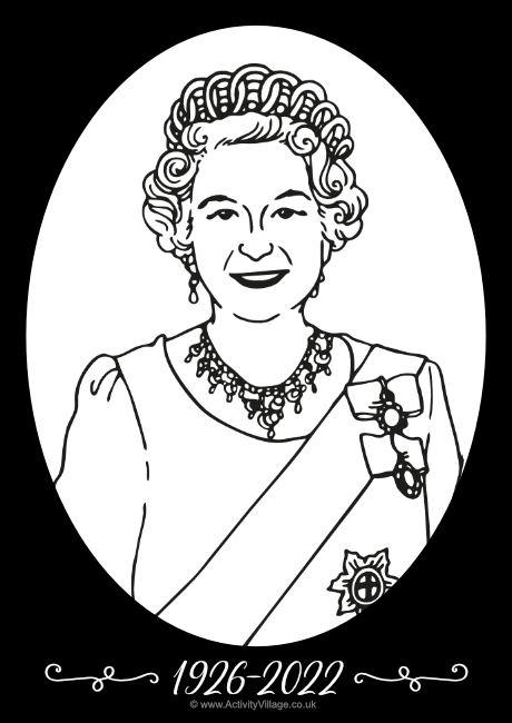 Queen Elizabeth II colouring page - Rest in Peace Queen Elizabeth II colouring page - Rest in Peace