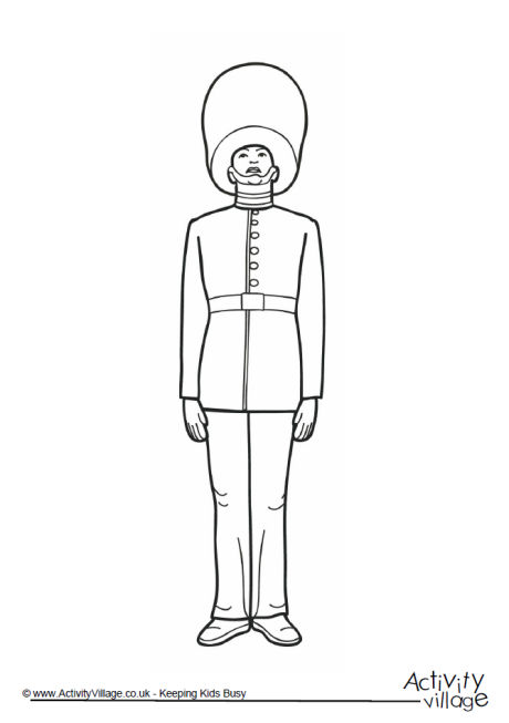 Queen's Guard colouring page 2
