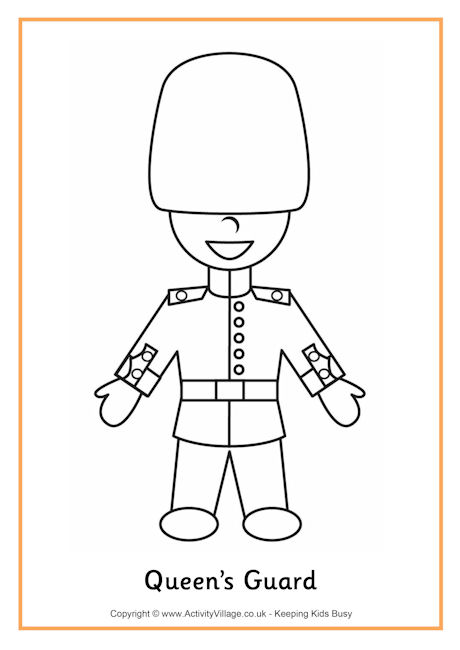 Queen's Guard colouring page