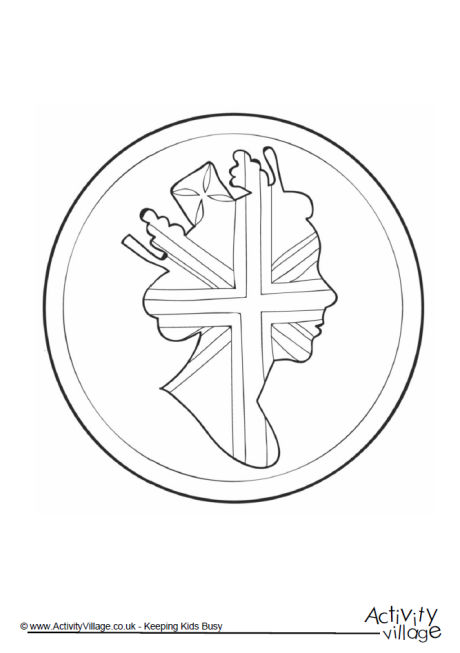Queen's Head colouring page Queen's Head colouring page