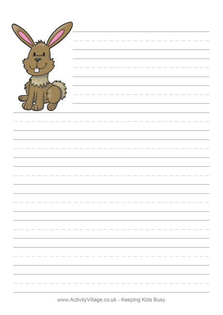 Rabbit writing paper