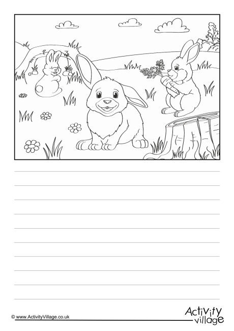 Rabbits Scene Story Paper Rabbits Scene Story Paper