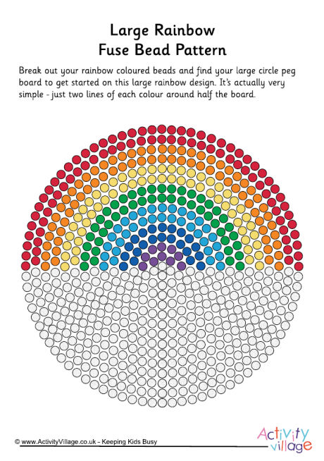 Rainbow fuse bead pattern (large)