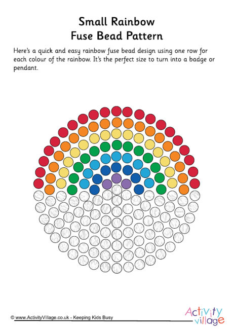 Rainbow fuse bead pattern (small)