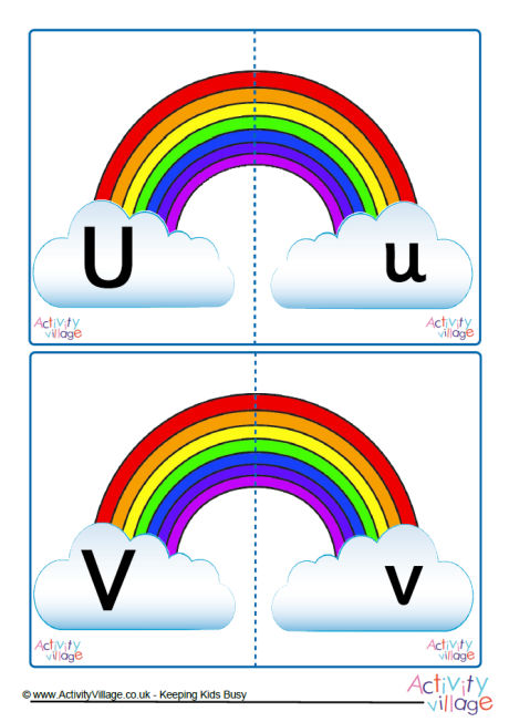 Rainbow letter matching cards