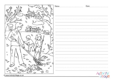 Raking Leaves Story Paper