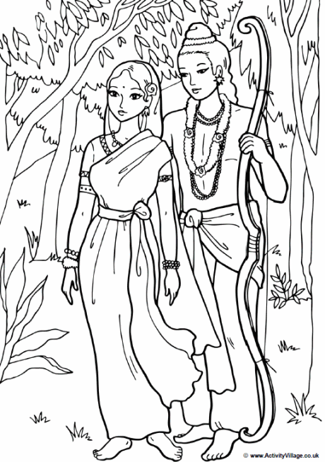 Rama and sita colouring page