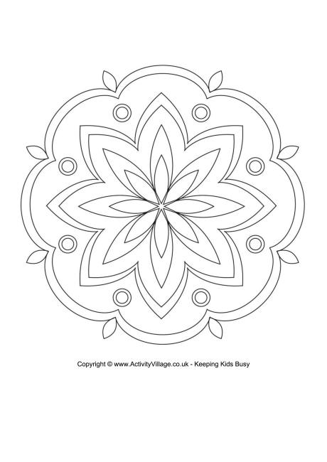 Rangoli colouring page 4