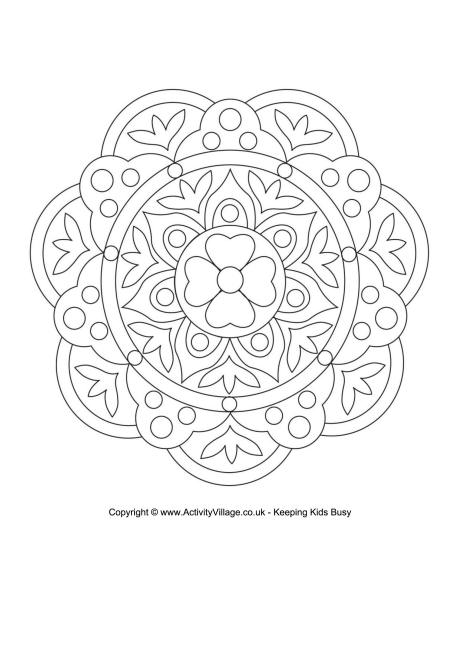Rangoli colouring page 7