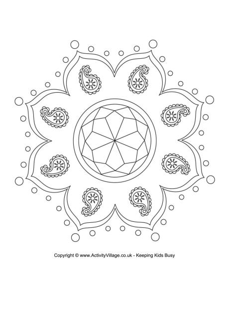 Rangoli colouring page 8