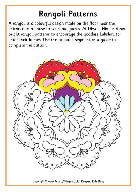 Rangoli colouring pattern 2
