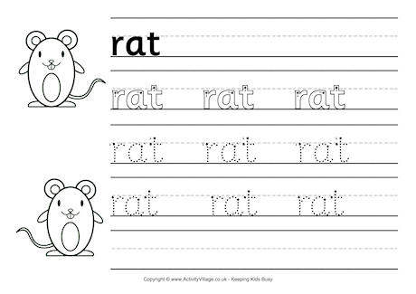 Rat handwriting worksheet