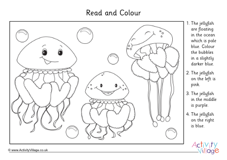 Read and colour jellyfish