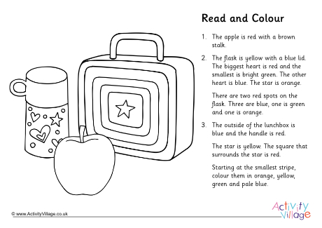 Read and colour lunchbox Read and colour lunchbox